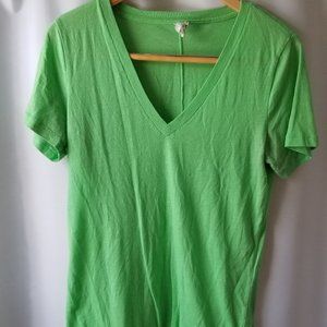 VS PINK Green V-Neck Tee